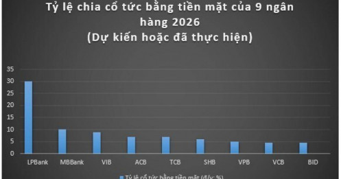 Gần 43.000 tỷ đồng cổ tức tiền mặt được 9 ngân hàng chi trả, cổ đông hưởng lợi lớn
