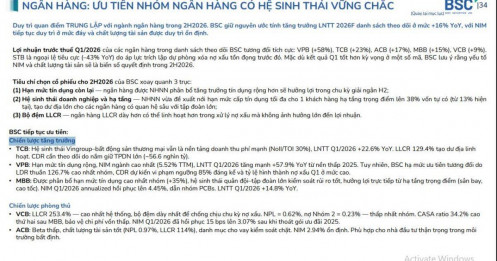 Nếu đang theo dõi nhóm ngân hàng, đây là 3 cái tên được BSC ưu tiên