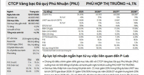 Sau cú sốc kim cương lậu, Vietcap hạ gần 50% giá mục tiêu cổ phiếu PNJ
