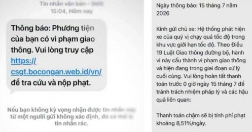 Mạo danh dịch vụ công thông báo phạt nguội để đánh cắp thông tin