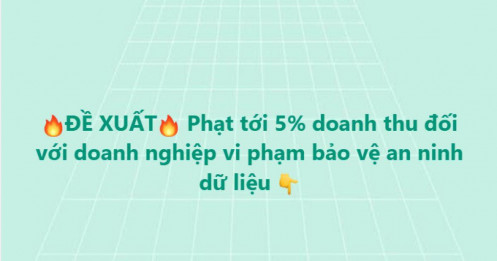 Đề xuất phạt tới 5% doanh thu nếu doanh nghiệp vi phạm bảo vệ dữ liệu