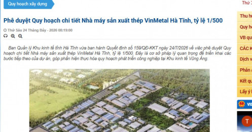 Chính thức phê duyệt quy hoạch 1/500 siêu dự án của Vingroup tại Hà Tĩnh