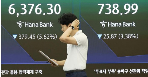 Chứng khoán Hàn Quốc lại ngắt mạch sau cú lao dốc 8% của Kospi