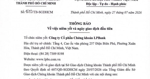 LPBS chốt ngày đưa hơn 1,4 tỷ cổ phiếu lên niêm yết trên HoSE