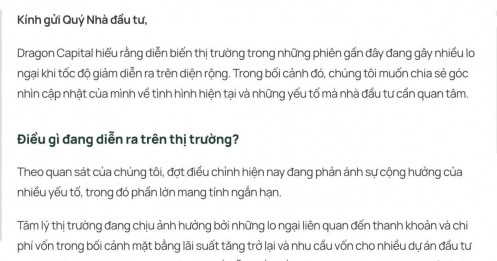 Dragon Capital ra khuyến nghị quan trọng cho nhà đầu tư chứng khoán