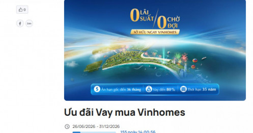 Sacombank tung gói vay ưu đãi 5.000 tỷ đồng mua nhà Vinhomes