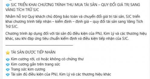 Thực hư chuyện SJC thu mua kim cương Kim Lý để đổi vàng?