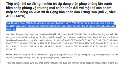 Bộ Công Thương ra quyết định mới với thép Trung Quốc sau kiến nghị từ Hòa Phát và Formosa