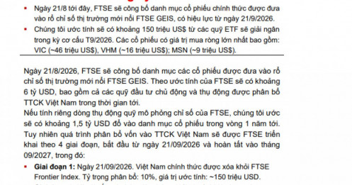 1,5 tỷ USD có thể đổ vào thị trường, TTCK Việt Nam sắp bước vào chu kỳ mới?