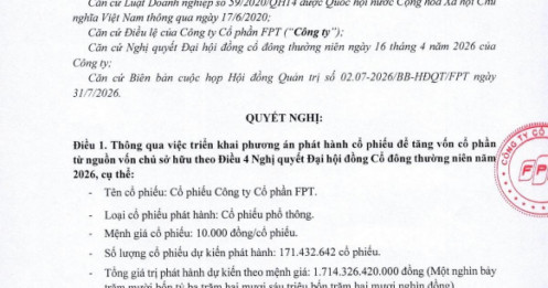 FPT sắp tăng vốn lên gần 18.900 tỷ đồng