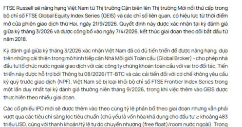 Loạt quỹ chủ động được dự báo giải ngân sớm trước khi FTSE nâng hạng