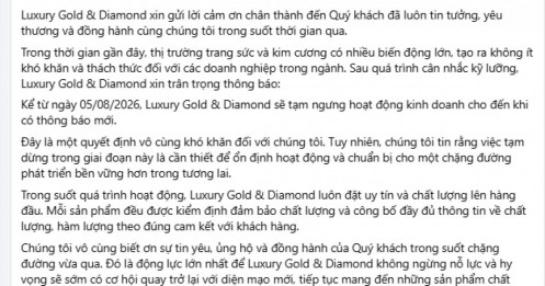 Thêm một thương hiệu kim cương thông báo ngừng hoạt động