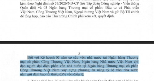 Thủ tướng chỉ đạo nâng tỷ lệ sở hữu Nhà nước tại VietinBank