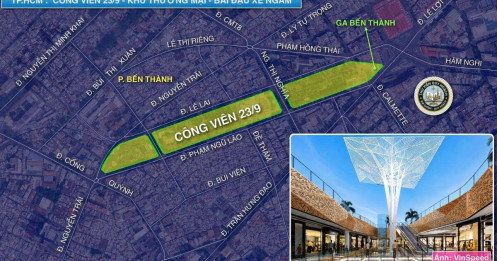 Công viên 23/9 sẽ có không gian ngầm kết nối ga Bến Thành