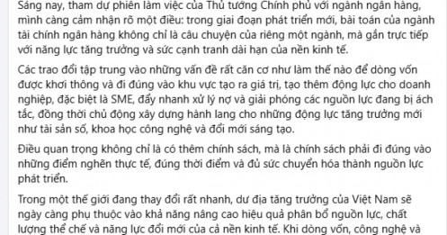 Chủ tịch ACB Trần Hùng Huy nói gì sau cuộc làm việc với Thủ tướng?