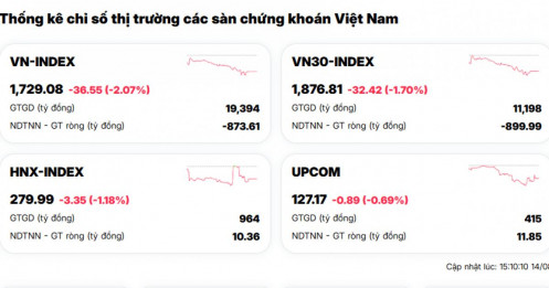 VN-Index “bốc hơi” gần 37 điểm, riêng VIC kéo tụt tới 12,1 điểm