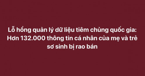 Hơn 132.000 thông tin mẹ và trẻ sơ sinh bị bán: Dữ liệu tiêm chủng quốc gia đang bị “mở khóa” như thế nào?