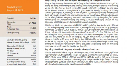 VietinBank đang ở vùng định giá hấp dẫn, thấp hơn mức bình quân 5 năm