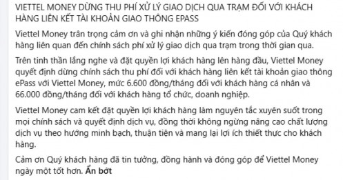 Sau VETC, ePass cũng dừng thu phí dịch vụ ví điện tử