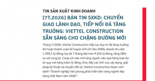 Viettel Construction (CTR) báo lãi 470 tỷ trong 7 tháng