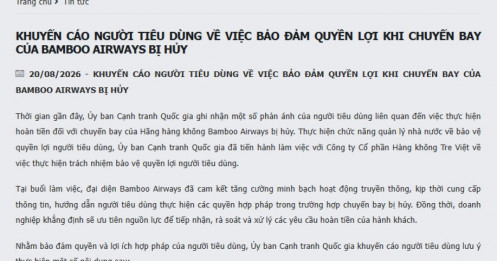 Bộ Công Thương phát thông báo khẩn đến toàn bộ hành khách bị Bamboo Airways hủy chuyến