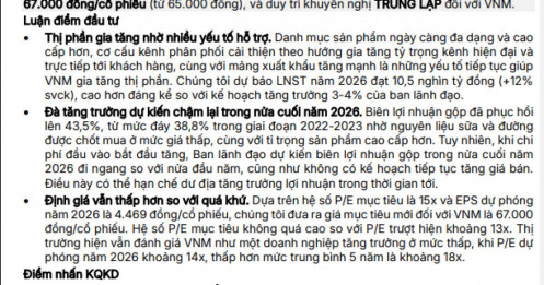 VNM được nâng giá mục tiêu, kỳ vọng lãi 12% nhưng cổ đông vẫn phải chờ?