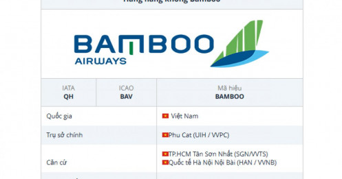 Bamboo Airways chỉ còn đúng 1 tàu bay trong danh sách đội bay