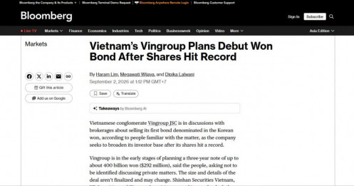 Vingroup tính phát hành trái phiếu bằng won Hàn Quốc, quy mô khoảng 292 triệu USD