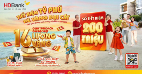 Đếm ngược đến 15/9: 26 lượng vàng SJC chờ chủ nhân gửi tiết kiệm tại HDBank