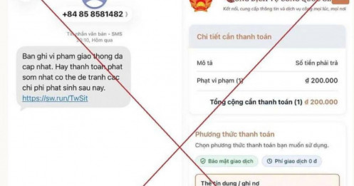 Chiêu lừa 'giảm 50% nếu nộp sớm phạt nguội' nhằm chiếm tài khoản ngân hàng