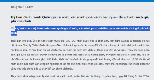 Tài xế bức xúc chuyện giá cước, mức phí: Grab được Ủy ban Cạnh tranh Quốc gia mời làm việc