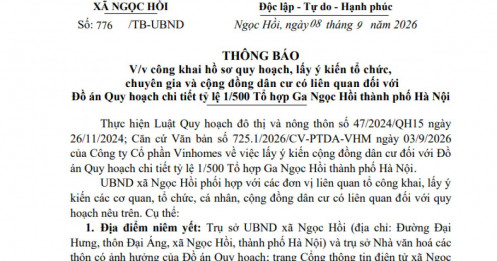 Vinhomes tiến thêm bước mới tại dự án quan trọng rộng 260ha ở Hà Nội