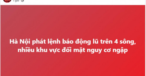 Hà Nội phát lệnh báo động lũ trên 4 sông
