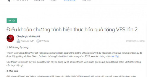Mua xe được tặng quà tương đương 30 cổ phiếu VinFast