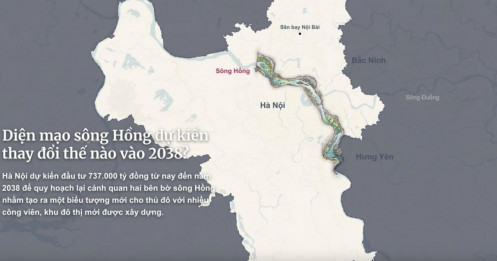 Diện mạo sông Hồng dự kiến thay đổi thế nào vào năm 2038?