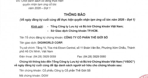 Digiworld dự chi hơn 220 tỷ trả cổ tức cho cổ đông