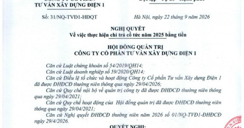 EVN “bỏ túi” hơn 21,6 tỷ đồng cổ tức từ TV1