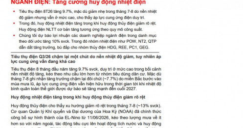 Ngành điện quý 3 “lên dây cót”: Lợi nhuận dự báo tăng 10%, POW, NT2, QTP dẫn sóng
