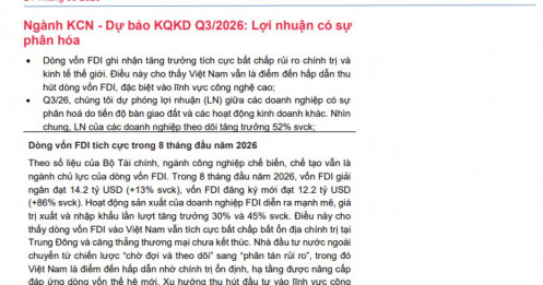 Quý 3/2026: Bất động sản KCN bật 'mode' tăng trưởng, lợi nhuận có mã tăng 337%