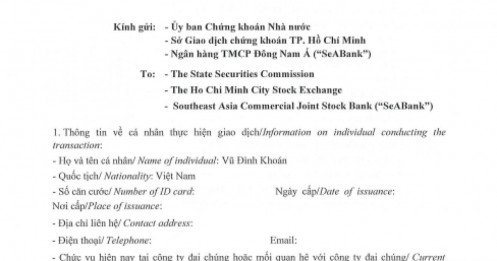 Phó TGĐ SeABank mua 'nhầm' cổ phiếu