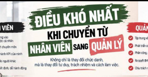 Điều khó nhất khi chuyển từ nhân viên sang quản lý