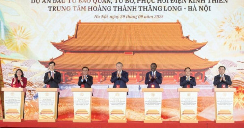 Phối cảnh điện Kính Thiên ở hoàng thành Thăng Long