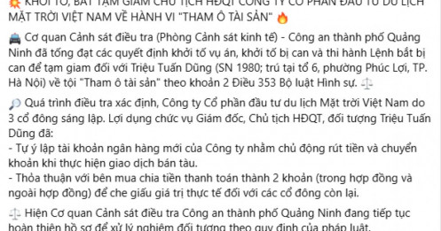 Vụ bắt Chủ tịch Công ty Mặt Trời Việt Nam: Trắng đen rõ ràng đằng sau cái tên trùng hợp