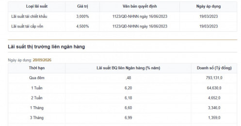 Lãi suất qua đêm “rơi tự do”: Từ 6,84% xuống gần 0% chỉ sau vài phiên