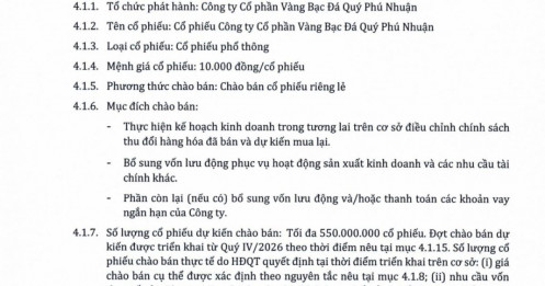 PNJ chơi lớn: Tính phát hành riêng lẻ tới 550 triệu cổ phiếu
