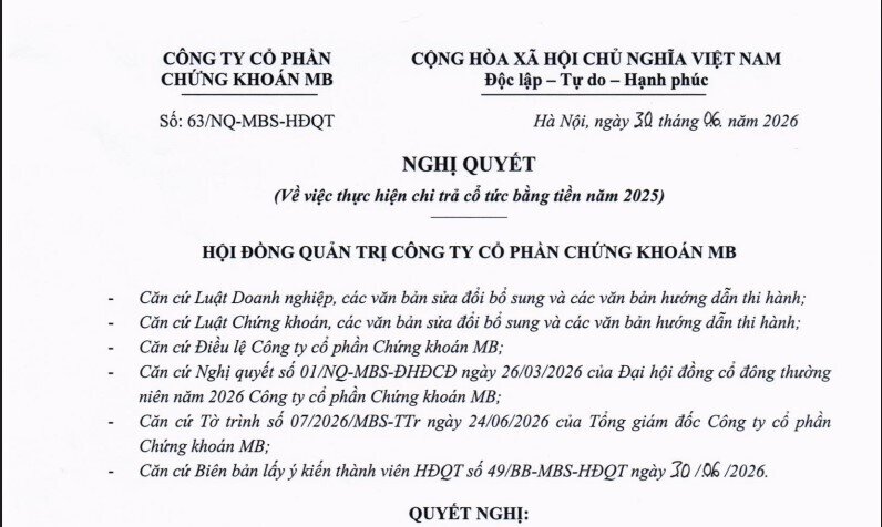 Không làm NĐT thất vọng: MBS chốt ngày chi hơn 1.000 tỷ đồng trả cổ tức 
