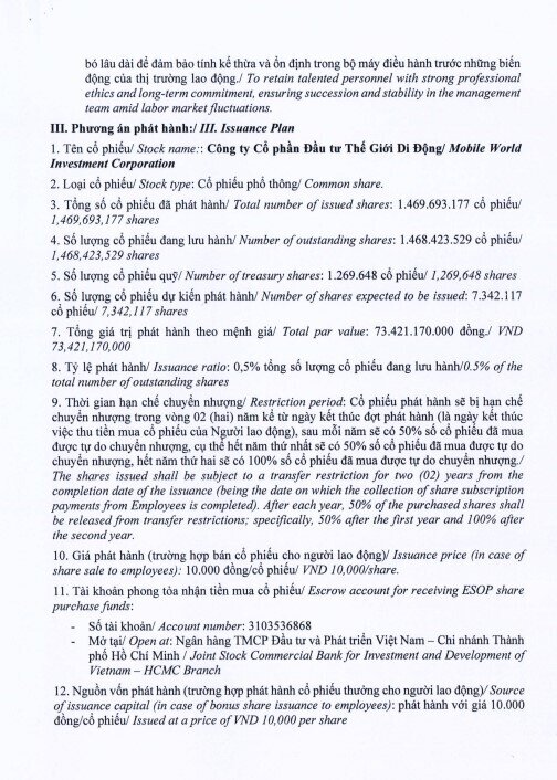MWG chốt ngày phát hành ESOP, giá “hời” gây chú ý