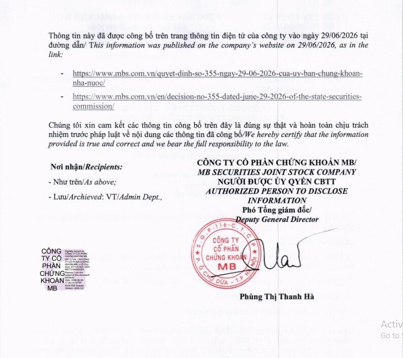 Chứng khoán MB vừa bị UBCKNN "tuýt còi"
