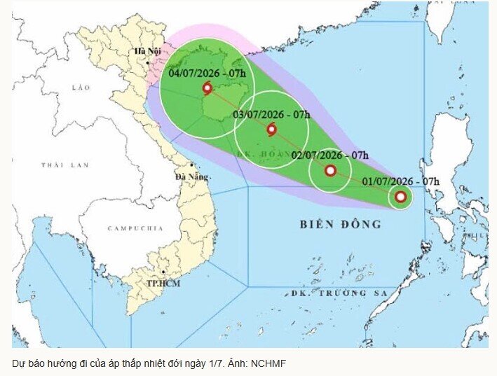 Áp thấp nhiệt đới hình thành trên Biển Đông