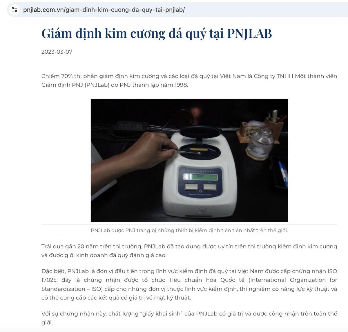 Choáng: Sếp PNJ-Lab từng khoe kiểm định 10.000 sản phẩm/tháng
